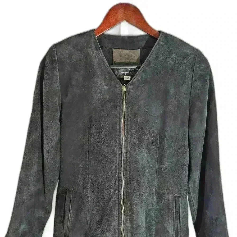 Vintage Black Suede Leather Jacket by Wilkes Bashford XS